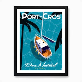 Port Cros Poster Blue Art Print