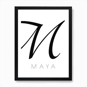 Maya Typography Name Initial Word Art Print