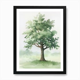 Walnut Tree Atmospheric Watercolour Painting 3 Art Print