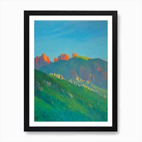 Dolomiti Bellunesi National Park Italy Blue Oil Painting 1  Art Print