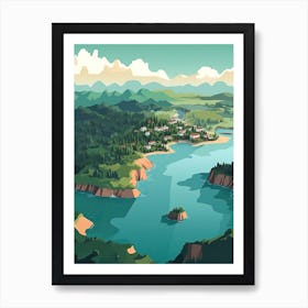 Seychelles, Flat Illustration 2 Art Print