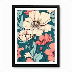 Seamless Floral Pattern 35 Art Print