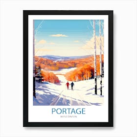 Portage Wisconsin Print Small Town Charm Art Portage Cityscape Poster Wisconsin Landscape Wall Art Midwestern Town Decor American Hometown 1 Art Print