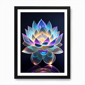 Lotus Flower, Buddhist Symbol Holographic 2 Art Print