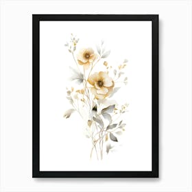 Beige Flowers Art Print