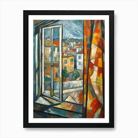 Window View Paris Of In The Style Of Cubism 1 Art Print