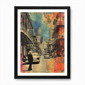 Retro New Orleans Collage 3 Art Print