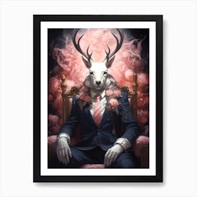 Deer In A Suit 2 Art Print