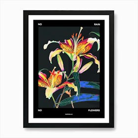 No Rain No Flowers Poster Gloriosa Lily 2 Art Print