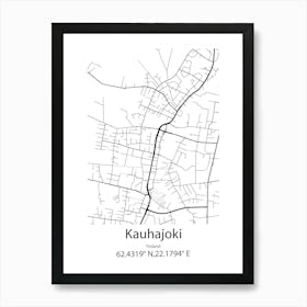 Kauhajoki,Finland Minimalist Map Art Print