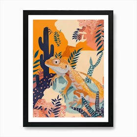 Orange Chuckwalla Abstract Modern Illustration 1 Art Print