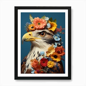 Bird With A Flower Crown Falcon 1 Art Print
