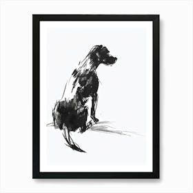 Pointer Dog Charcoal Line 1 Art Print