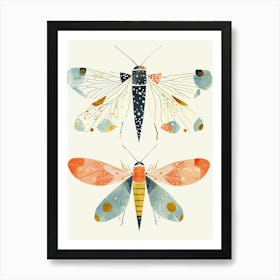 Colourful Insect Illustration Whitefly 7 Art Print