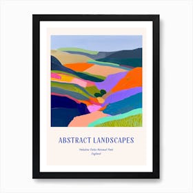 Colourful Abstract Yorkshire Dales National Park England 3 Poster Blue Art Print