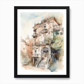 Palermo Buenos Aires Neighborhood, Watercolour 4 Art Print