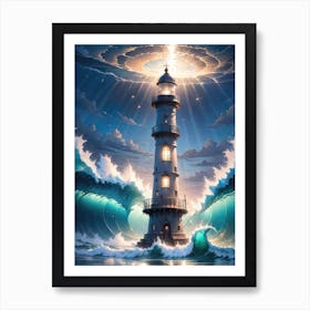 A Lighthouse In The Middle Of The Ocean 36 Poster