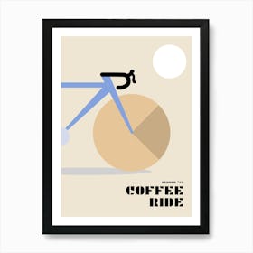 Coffee Ride I - Lightblue Art Print