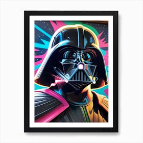 Darth Vader Star Wars Neon Iridescent (31) Art Print