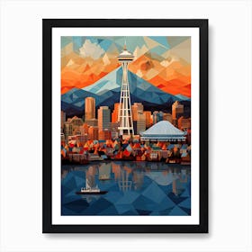 Vancouver, Canada, Geometric Illustration 1 Art Print