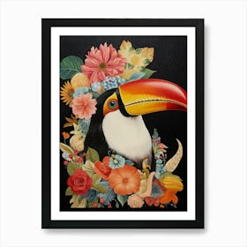 Bird With A Flower Crown Toucan 1 Art Print