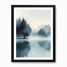 Misty Lake 1 Art Print