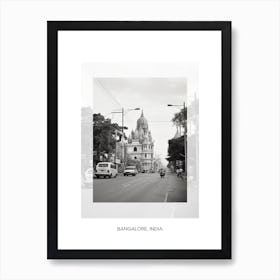 Poster Of Bangalore, India, Black And White Old Photo 2 Art Print