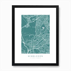 Wimbledon Wall Art Teal Art Print