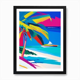 Bahamas Beach Colourful Painting Tropical Destination Art Print