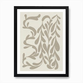 Vines and Leaves Nude 1 Art Print