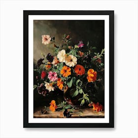 Baroque Floral Still Life Petunia 2 Art Print