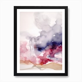 Watercolour Abstract Rose Pink 3 Art Print