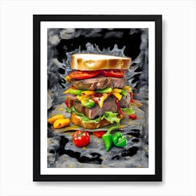 Burger Tower Art Print