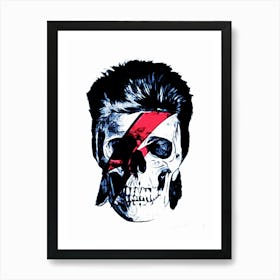 David Bowie Skull Art Print