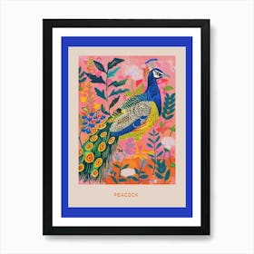 Spring Birds Poster Peacock 6 Art Print