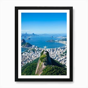 Aerial View Of Rio De Janeiro Capturing Cristo Redentor Christ The Redeemer Statue On Corcovado Mo (2) Art Print