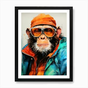 Chimpanzee animal Art Print