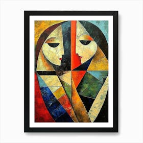 Abstract Triangle Curve Square , Pablo Picasso , Geometric Shapes Art Print