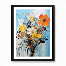 Abstract Flower Painting Black Eyed Susan Art Print