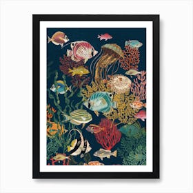 Coral Reef Deep Silence Art Print