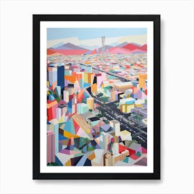 Las Vegas Summer Aerial View Painting 2 Art Print