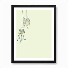 Hanging Basket, Plant, Boho, Botanical, Art, Nature, Home Decor, Living Room, Kitchen, Bedroom, Wall Print Art Print