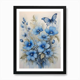 Blue Flowers Art Print