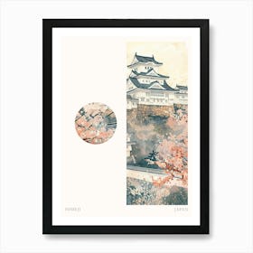 Himeji Japan 3 Cut Out Travel Poster Art Print