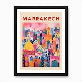 Marrakech Morocco 6 Fauvist Travel Poster Art Print