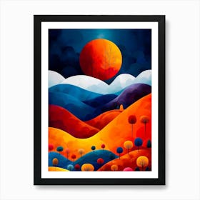 Sunset In The Mountains 10 Art Print