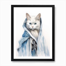 Turkish Angora Cat As A Jedi 3 Art Print