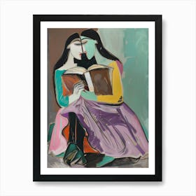 Two Women Reading Art Print