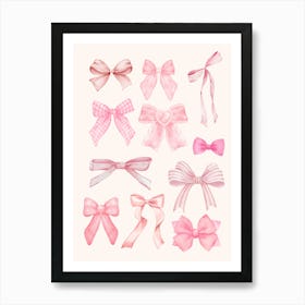 Pink Bows Coquette Art Print Art Print