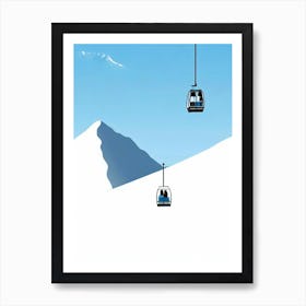 Chamonix, France Minimal Skiing Poster Art Print
